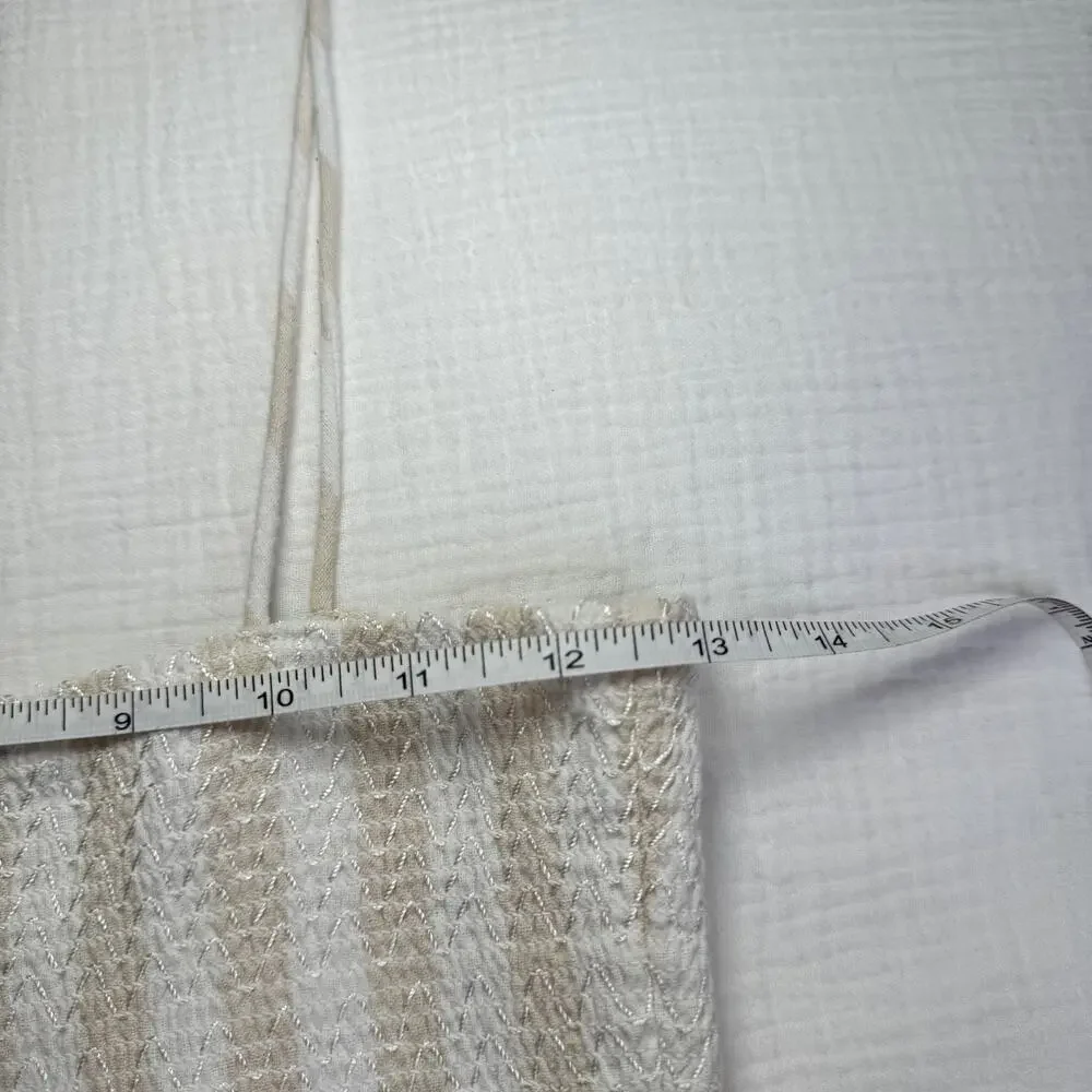 Boohoo Smocked Striped Sundress Maxi Cotton Women’s 6 Tiered Coastal Cottagecore - Picture 15 of 16